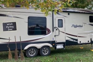 Witch Parking RV Halloween Decoration.