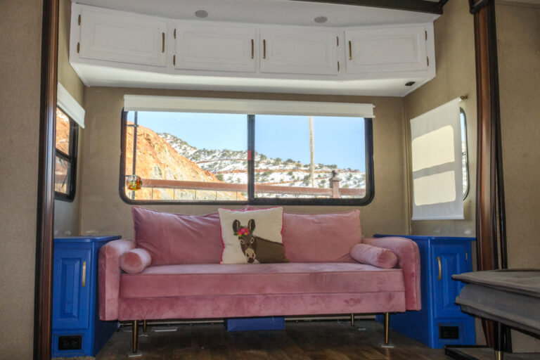 DIY RV Window Valance Makeover (No Sewing Required) - Travels with Ted