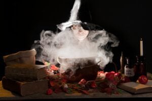 Camper Halloween Decoration Ideas: Witch's Brew Station