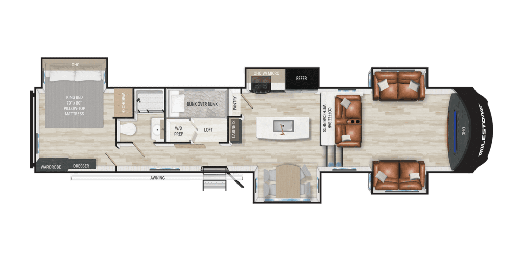 Fifth Wheels with Lofts: Milestone 370FLMB