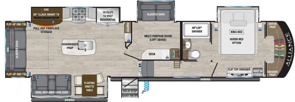 Fifth Wheels with Lofts: Paradigm 380MP