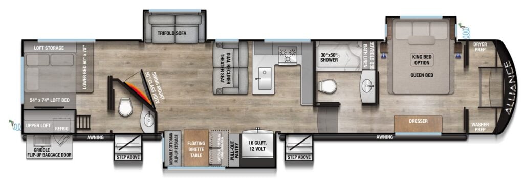 Fifth Wheels with Lofts: Avenue 38DBL
