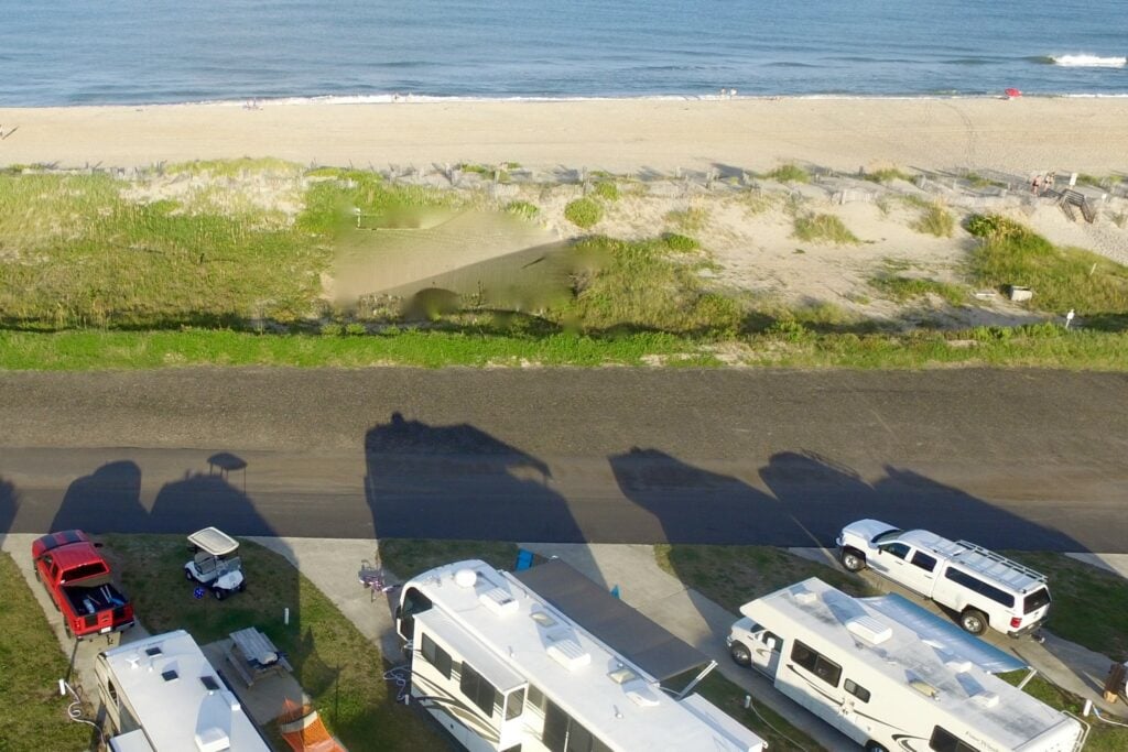 Cape Hatteras Luxury RV Resort on the ocean.