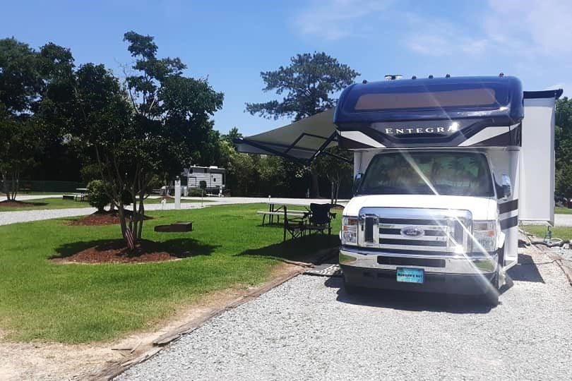 Campsite at Raleigh Oaks RV Resort