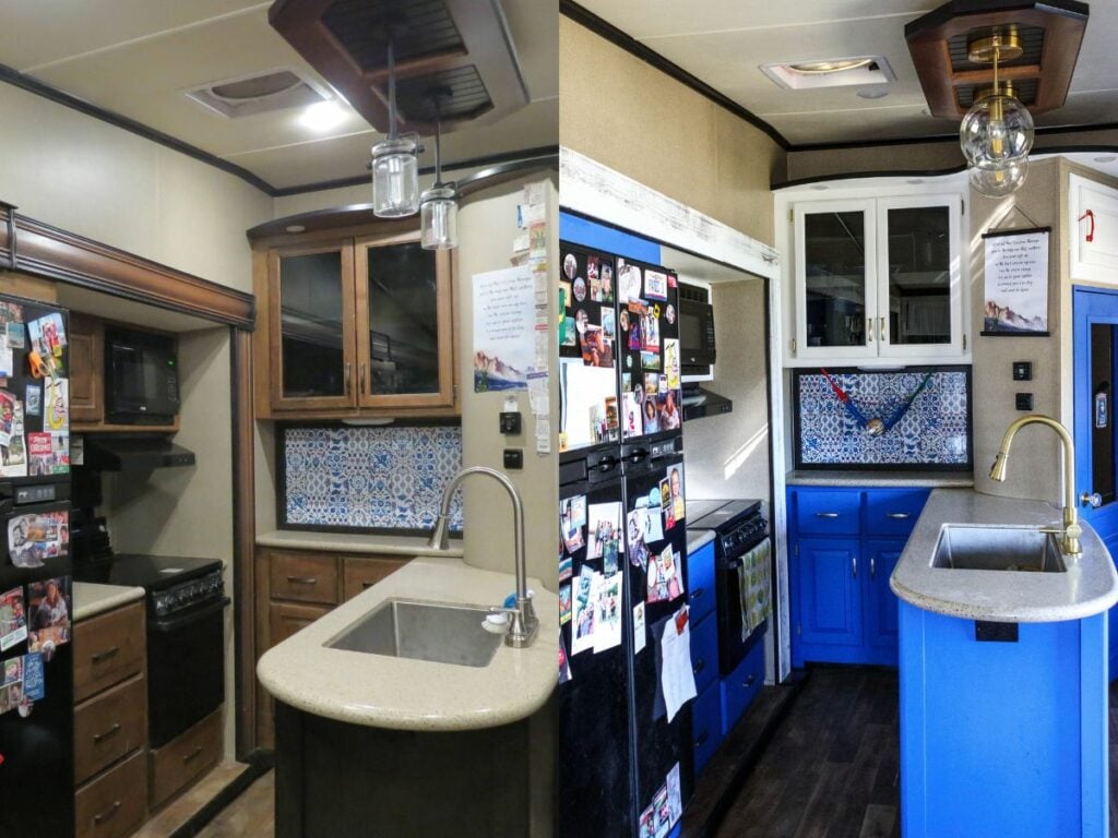 RV kitchen remodel before and after
