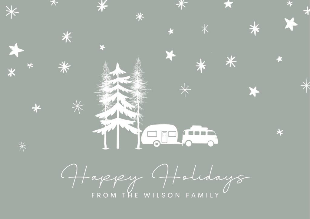 RV camper holiday card.
