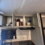 Organized kitchen cabinets in RV
