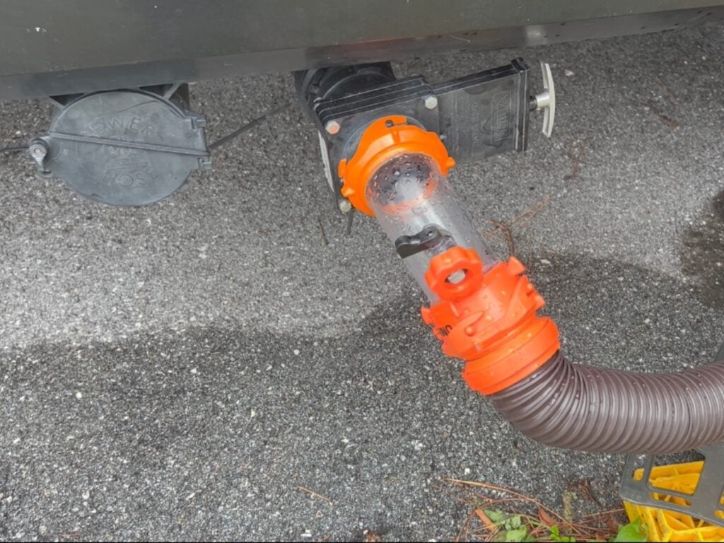 RV sewer hose and storage tube