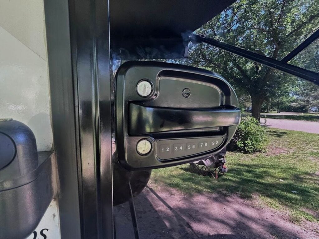 Upgraded RV lock with keypad.