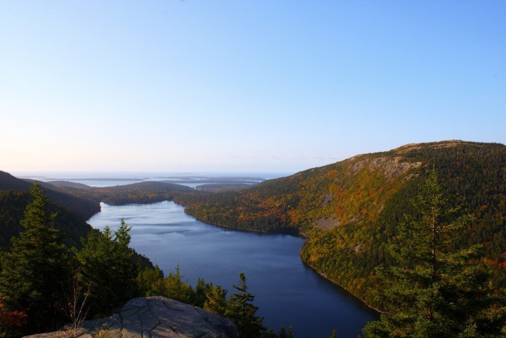 View from the Bubbles hike in Acadia National Park