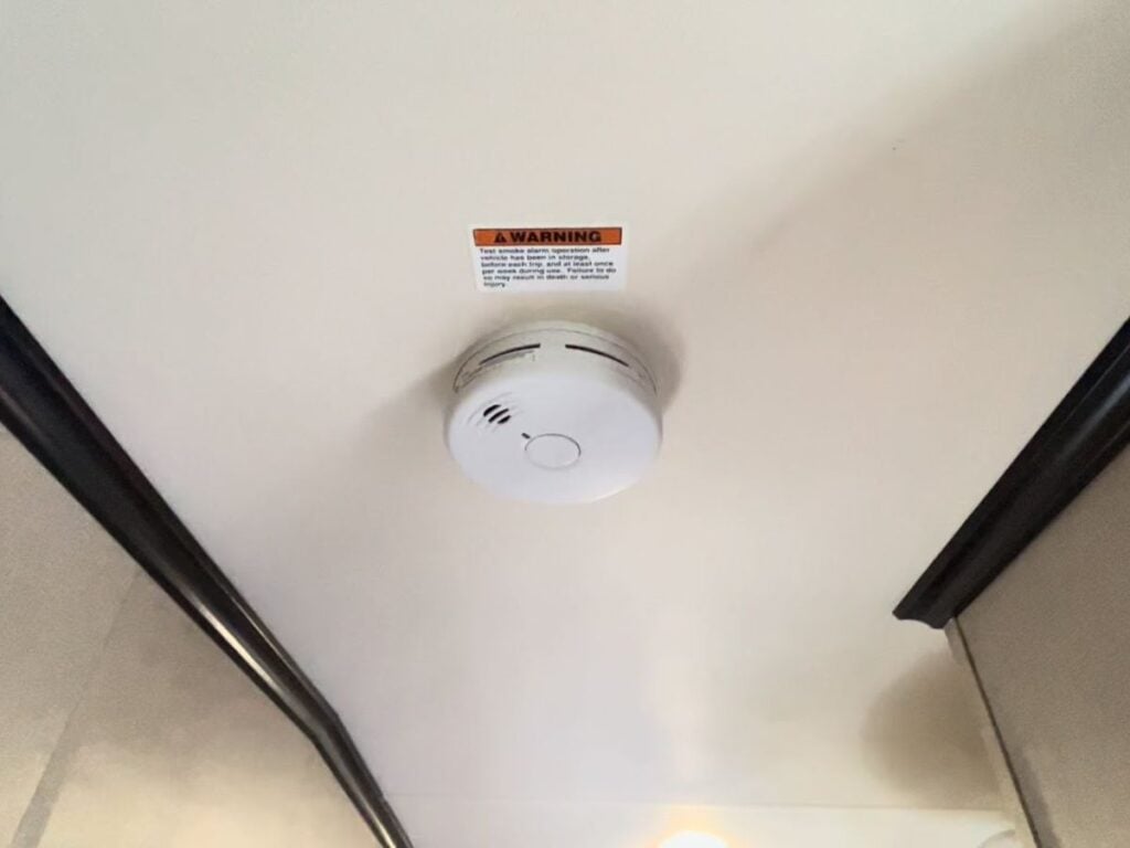 Smoke alarm inside RV
