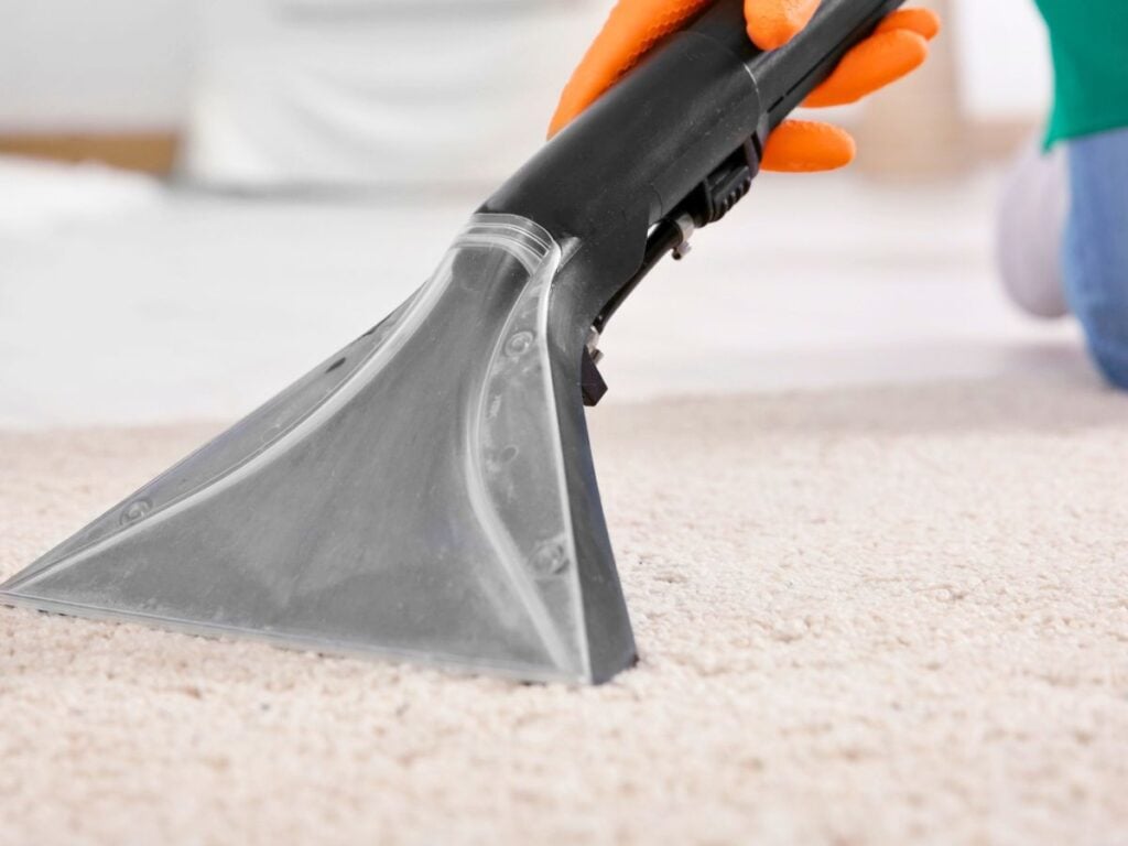 Vacuum with wide attachment.