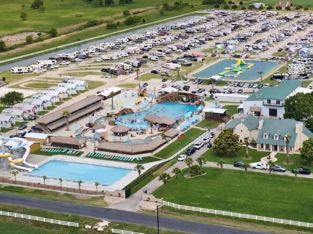 Lost Lagoon RV park aerial view.